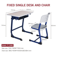 Single school desk and school chair